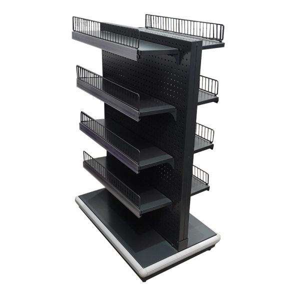 FRENTE DE CAJA CENTRAL CON ESTANTES LINEA DELUXE