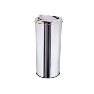 BASURERO DE ACERO INOXIDABLE CON TAPA VAIVEN
